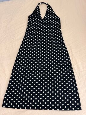 Lauren Ralph Lauren polka dot halter dress navy
